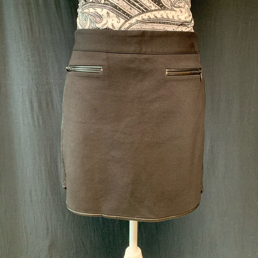 WHBM Faux Leather Trim Boot Skirt